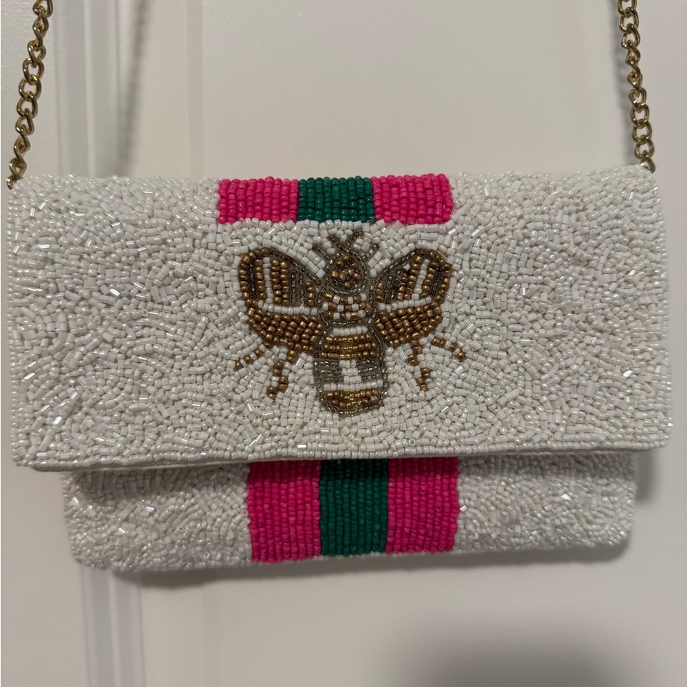Beaded bumble bee purse